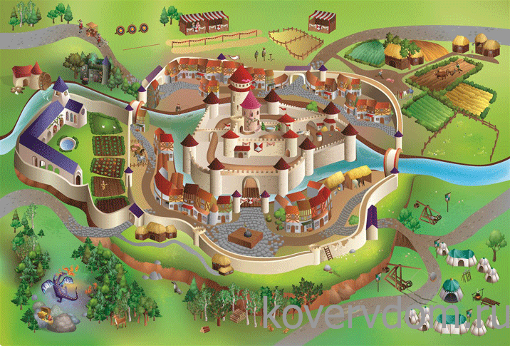 Детский развивающий 3D ковер Сказочный Замок 86004