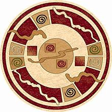 Круглый ковер красный OLYMPOS d077 CREAM-RED Круг