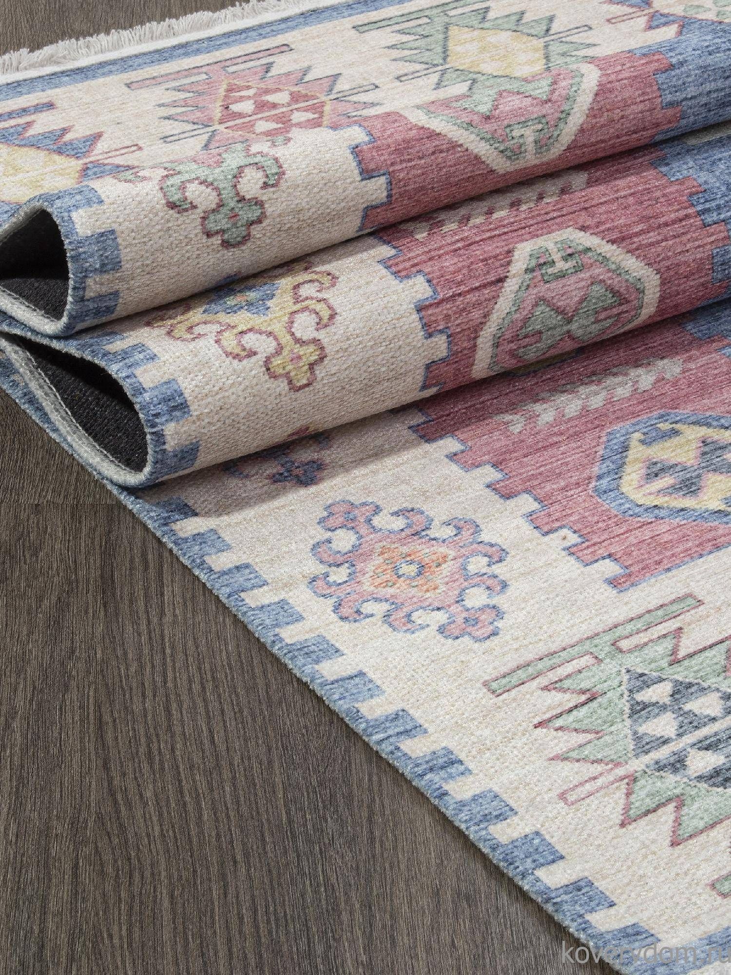 Ковер из полиэстера ЛОТУС AB149B Красный / Синий Ковер из полиэстера ЛОТУС AB149B Красный / Синий