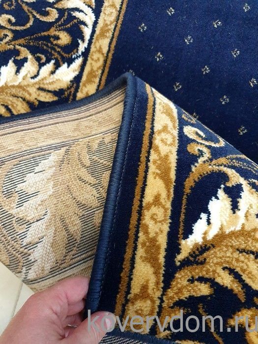 Ковровая дорожка Кремлевская 41531-38 темно-синяя