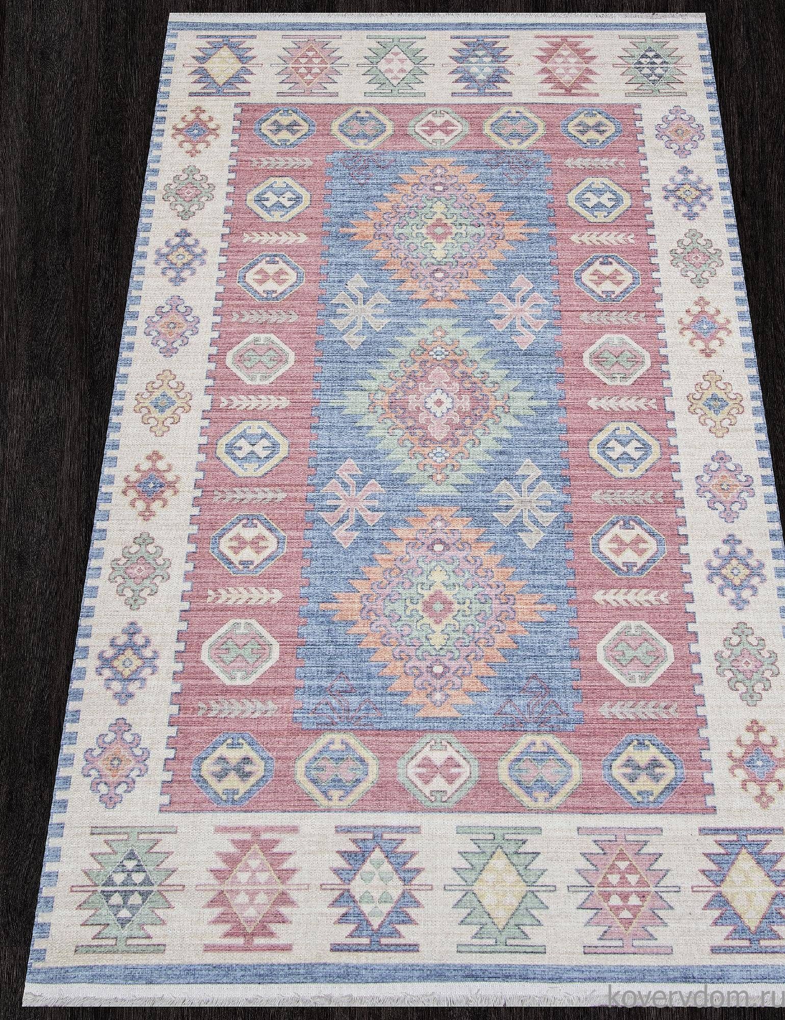 Ковер из полиэстера ЛОТУС AB149B Красный / Синий Ковер из полиэстера ЛОТУС AB149B Красный / Синий