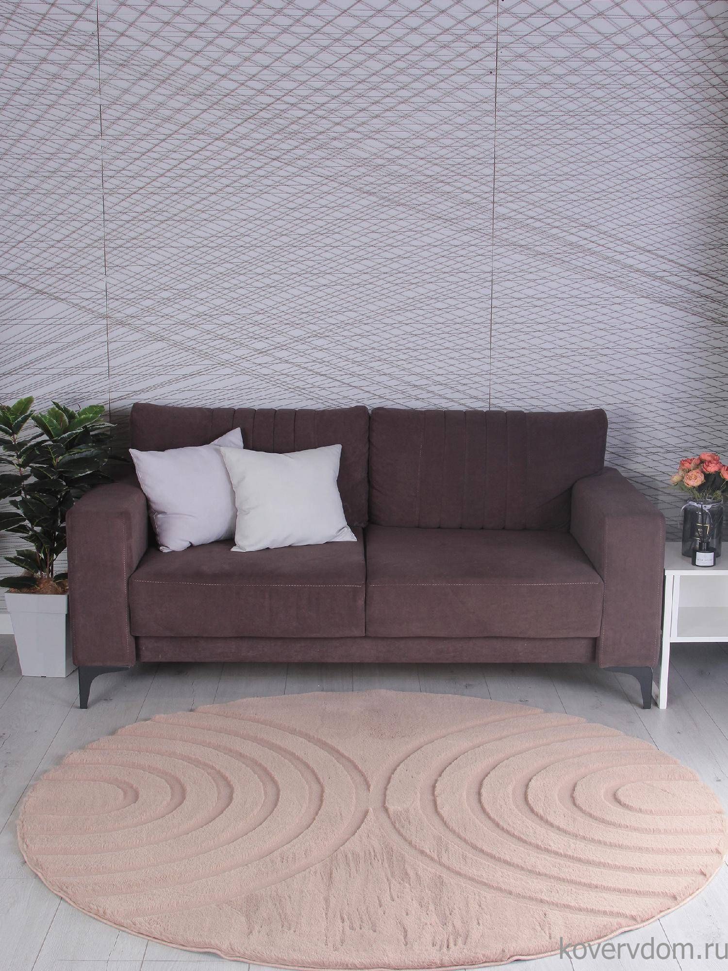 Ковер RABBIT CARVING PX4005 BROWN / BROWN Круг