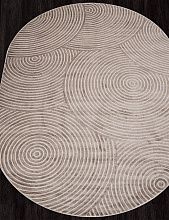 Пушистый круглый ковер DIOS F410 BEIGE Овал