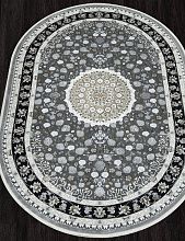 Ковер в гостиную черный MIRAY O1467 090 BLACK Овал