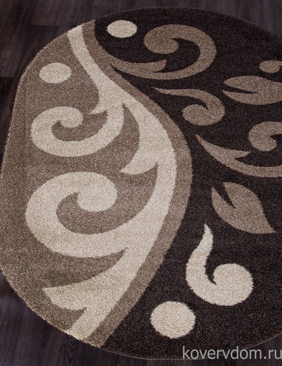 Ковер PLATINUM T621 D.BEIGE-BROWN Овал