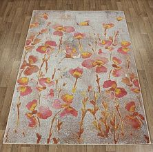 Шерстяной ковер из шерсти серый Hunnu R Цветы 6A2365 175