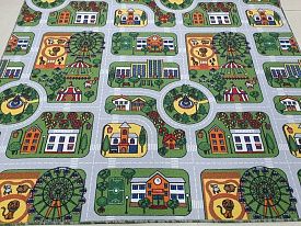 Разноцветный детский ковер в детскую-палас с дорогами ECOPOLIS-A